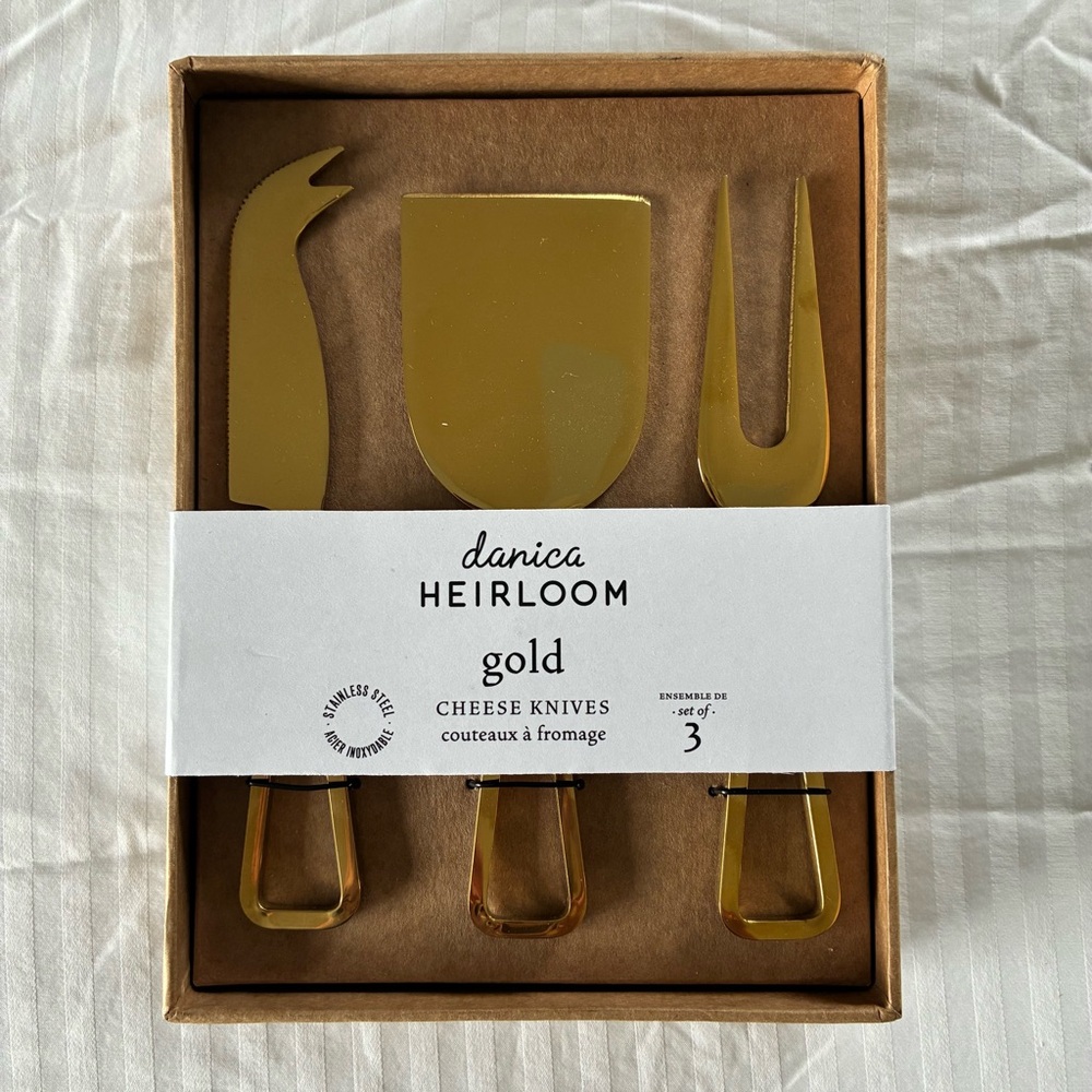 Gold Cheese Knives | Set of 3
